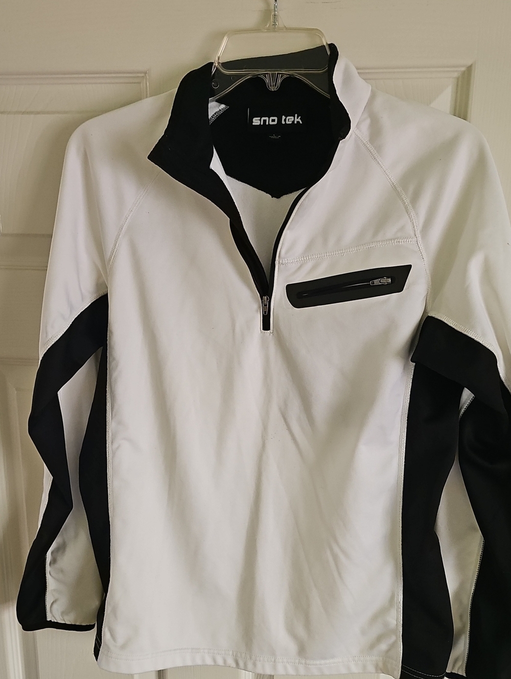 Women's White & Black Half-Zip Performance Sweater